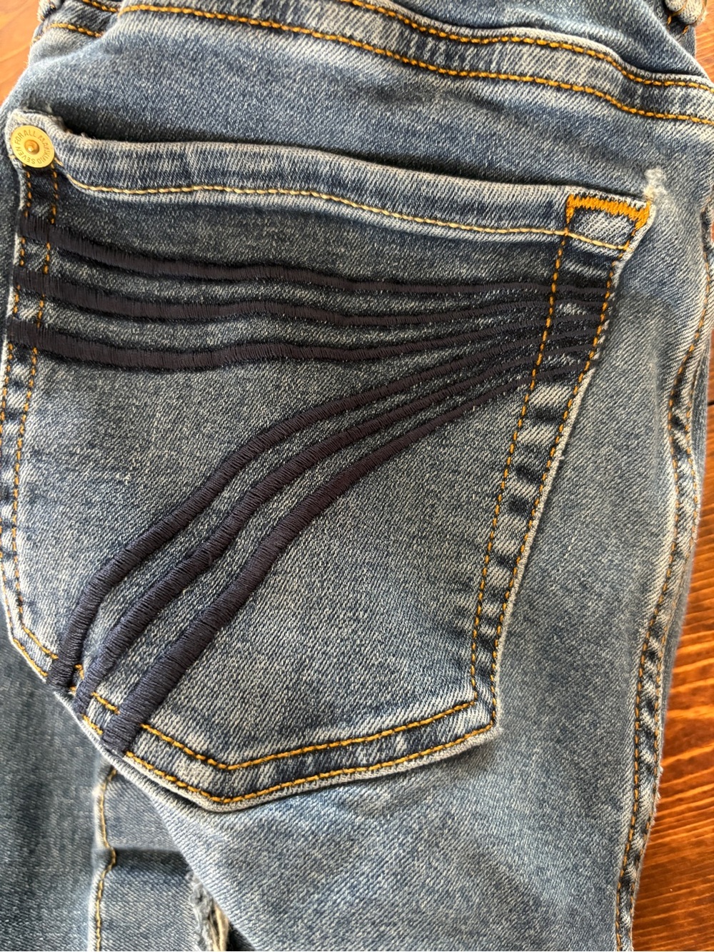 Seven for all mankind Blue Denim Jeans with Dark Stitch Detail
